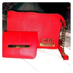 Red Steve Madden purse & wallet